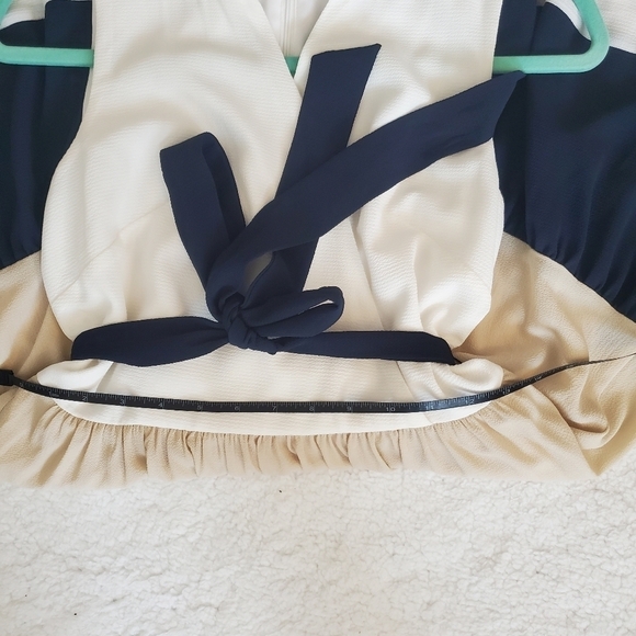 NWT Danny & Nicole Ruffle Sleeveless Colorblock  Fit and Flare Dress Size 4 - Picture 4 of 14